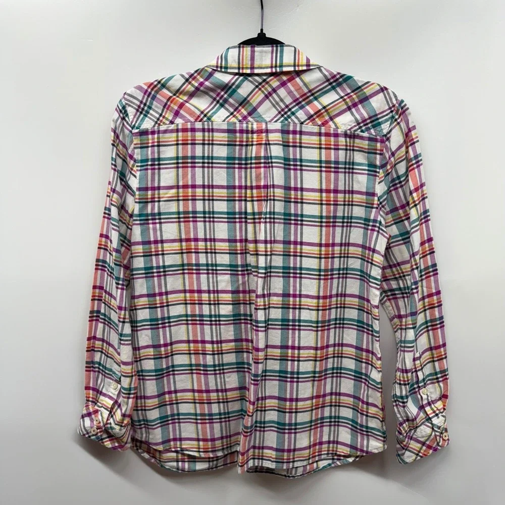 Talbots‎ Petite Medium Burgundy Shirt Top Long Sleeve Office Spring Lightweight - Picture 7 of 8